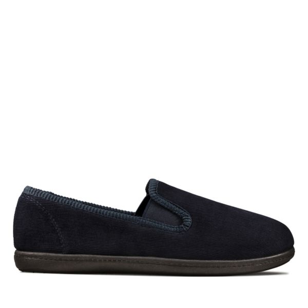 Clarks Mens King Twin Slippers Navy | USA-4062973